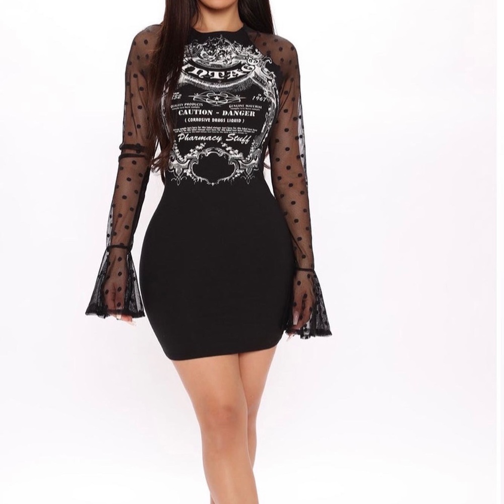 Fashion Nova x Vintage Love Mini Dress - black